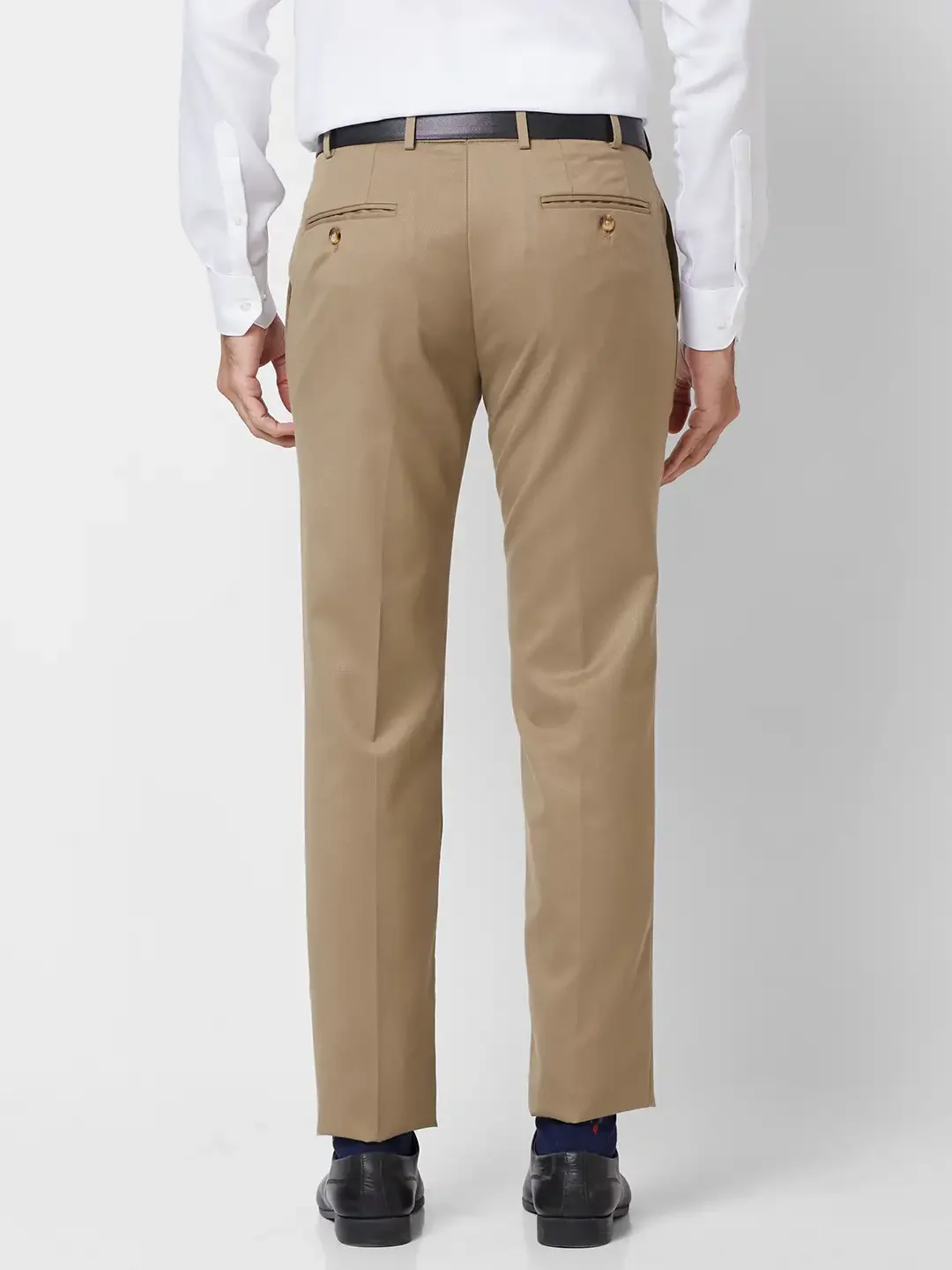 Raymond Men Fawn Slim Fit Structure Polyester Trousers - Image 5