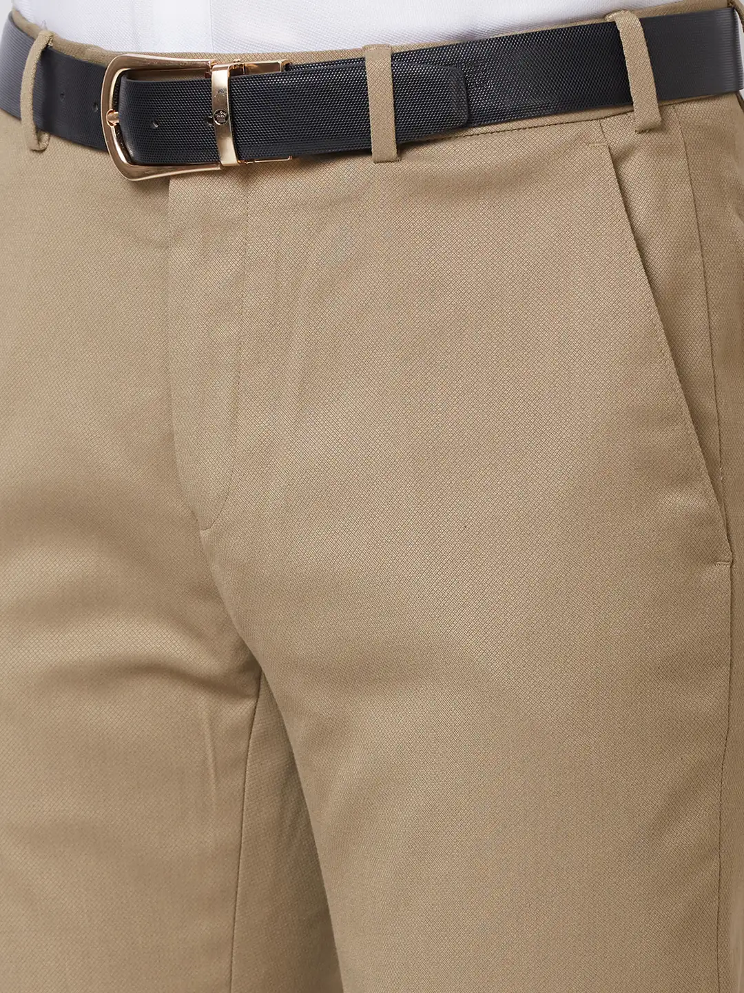 Raymond Men Fawn Slim Fit Structure Polyester Trousers - Image 7