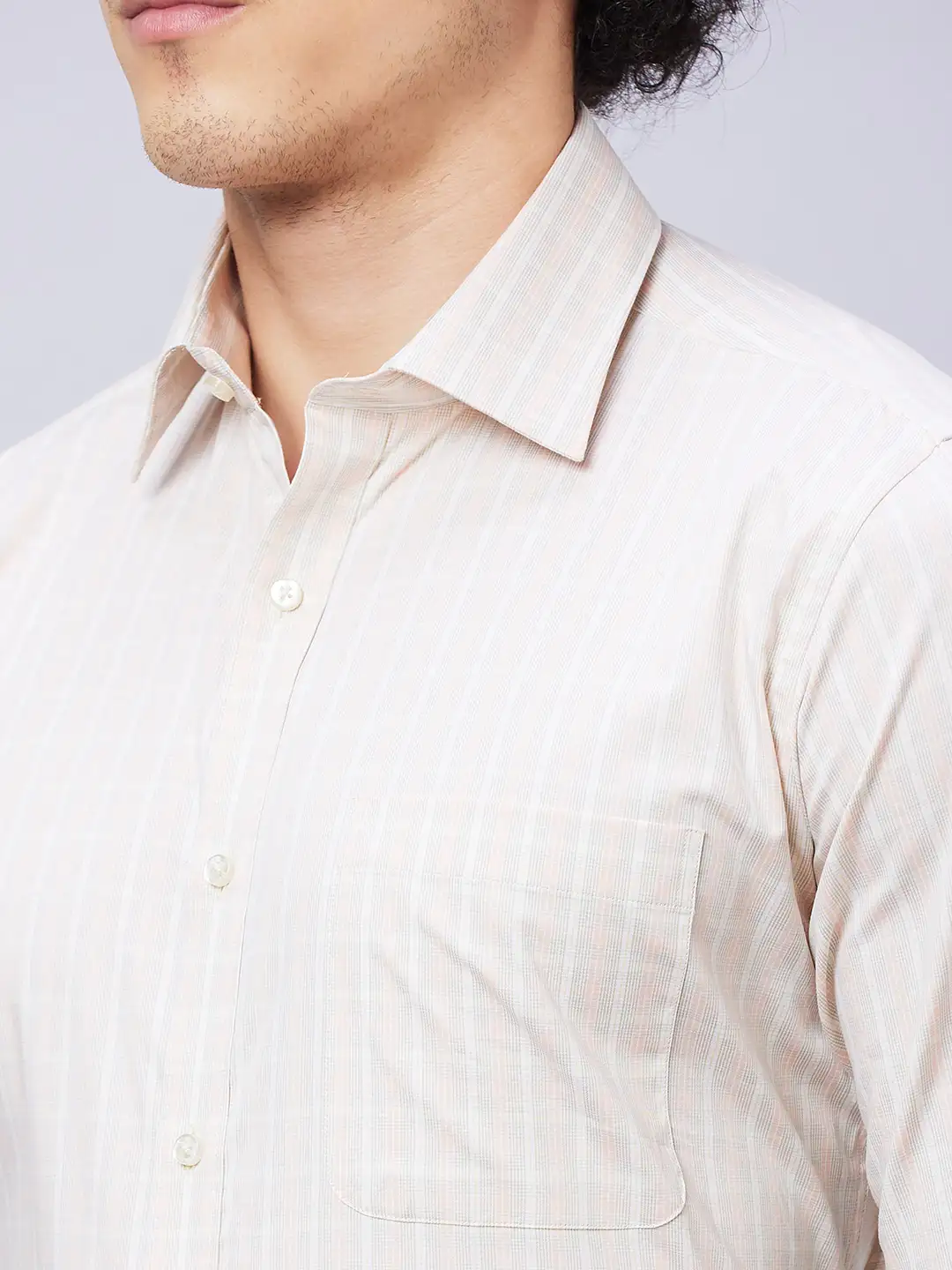 Raymond Men Brown Structured Slim Fit Cotton Formal Shirt - Image 7