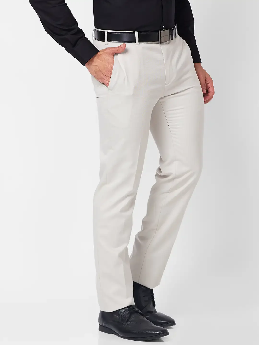 Raymond Men Fawn Structure Slim Fit Polyester Blend Trouser - Image 2