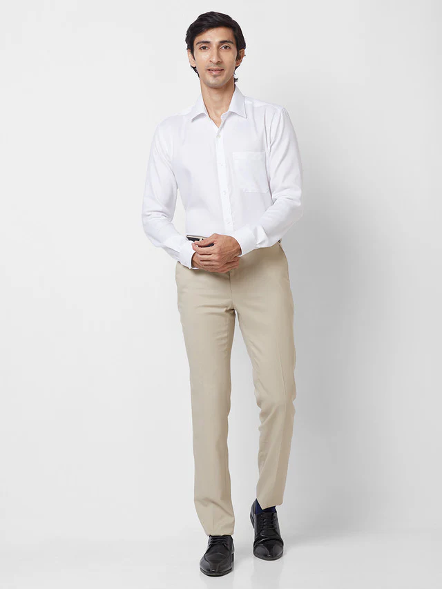 Raymond Men Fawn Structure Slim Fit Polyester Blend Trouser - Image 6