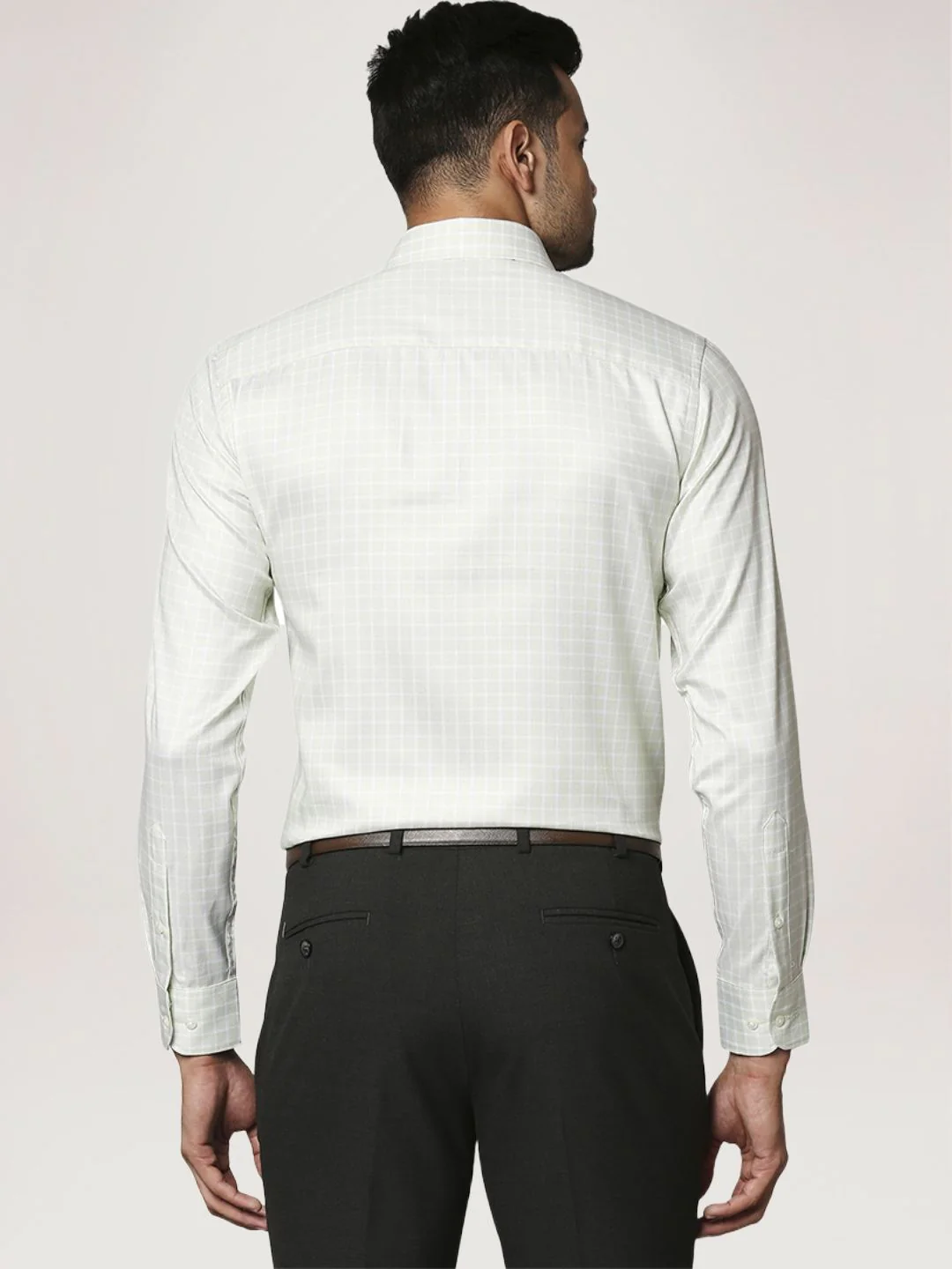 Raymond Men Green Checks Contemporary Fit Cotton Shirts - Image 3