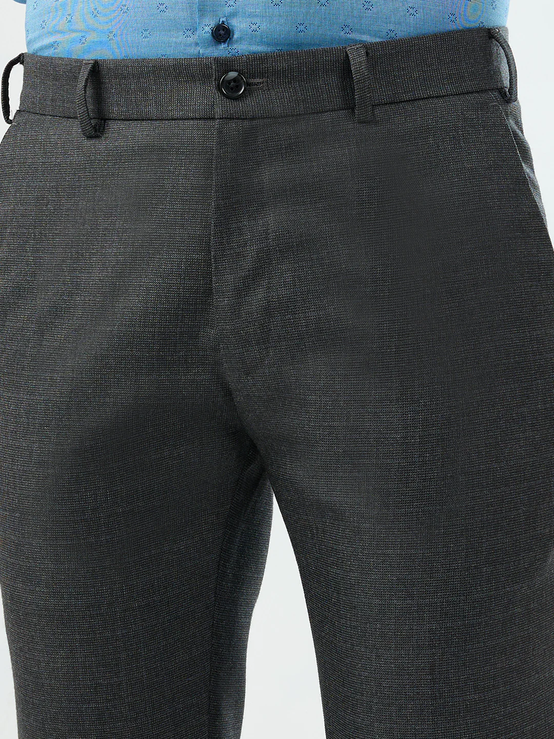 Raymond Men Green Checks Slim Fit Polyester Blend Trouser - Image 6