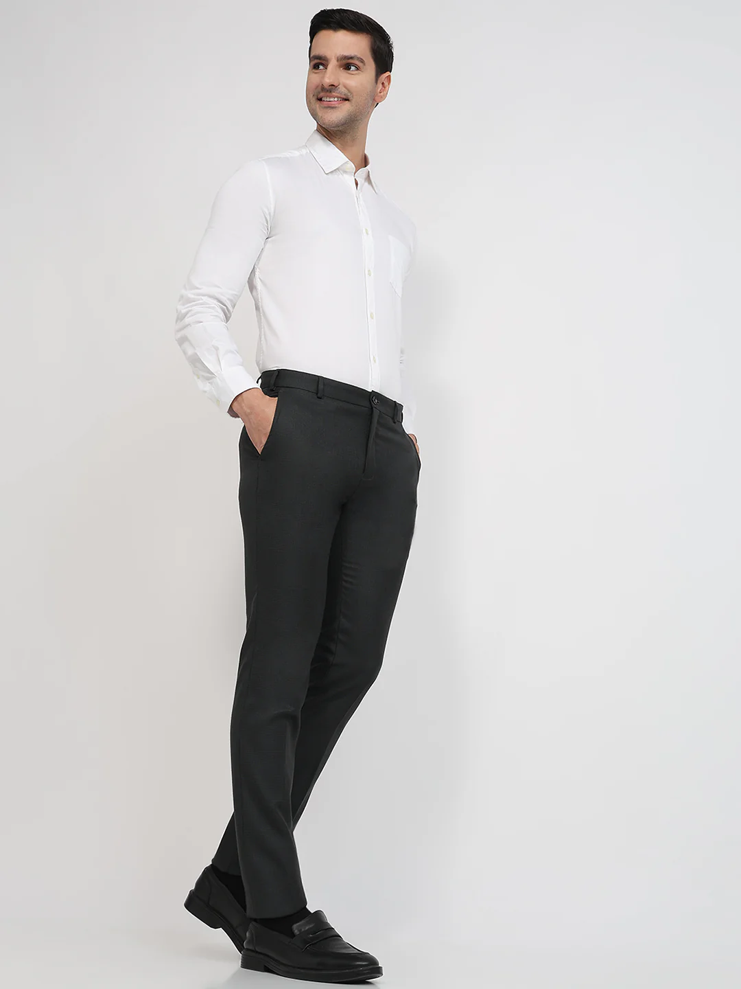 Raymond Men Green Checks Slim Fit Polyester Blend Trouser - Image 5