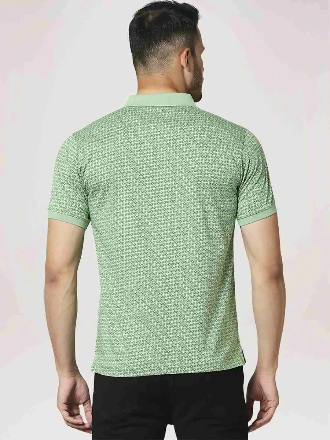 Raymond Men Green Print Contemporary Fit Cotton T-Shirt - Image 3