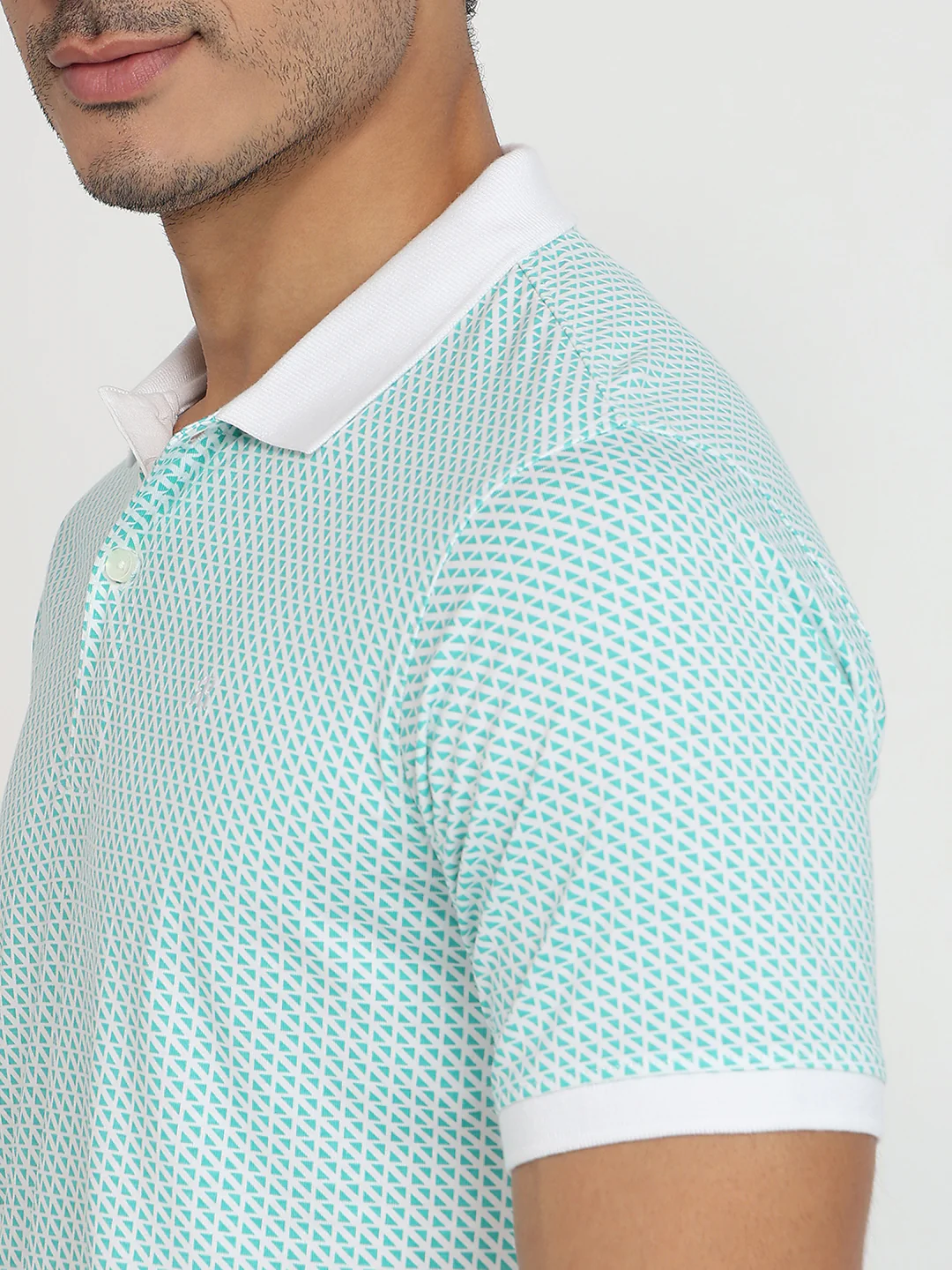 Raymond Men Green Print Modern Fit Cotton T-shirt - Image 7