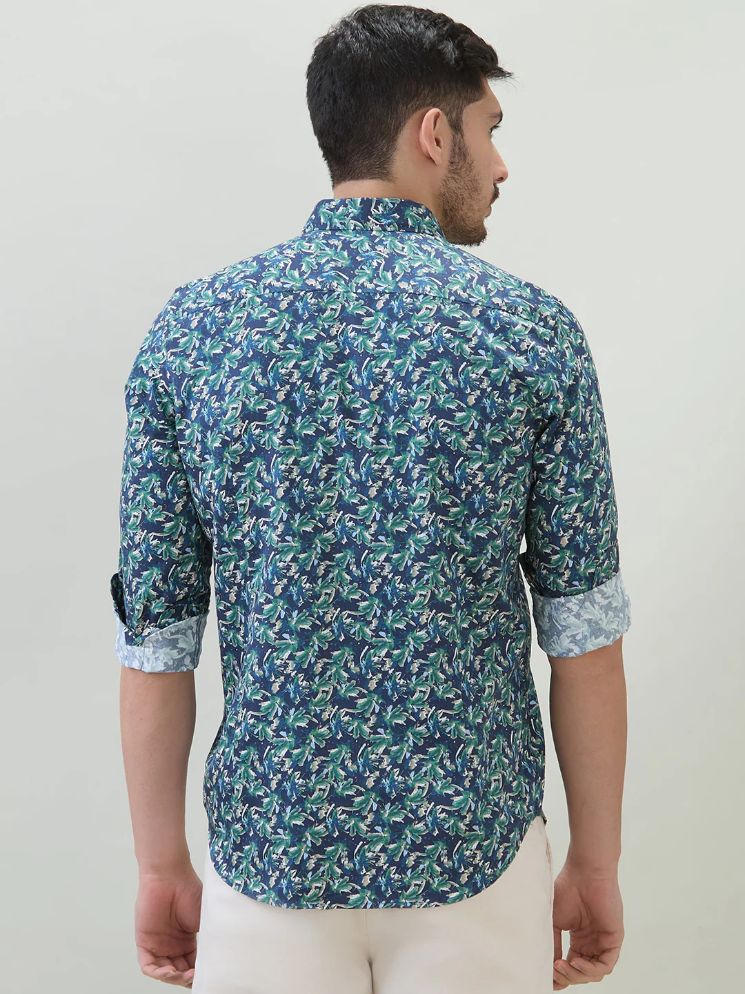 Raymond Men Green Printed Regular Fit Cotton Casual Shirt - Image 4