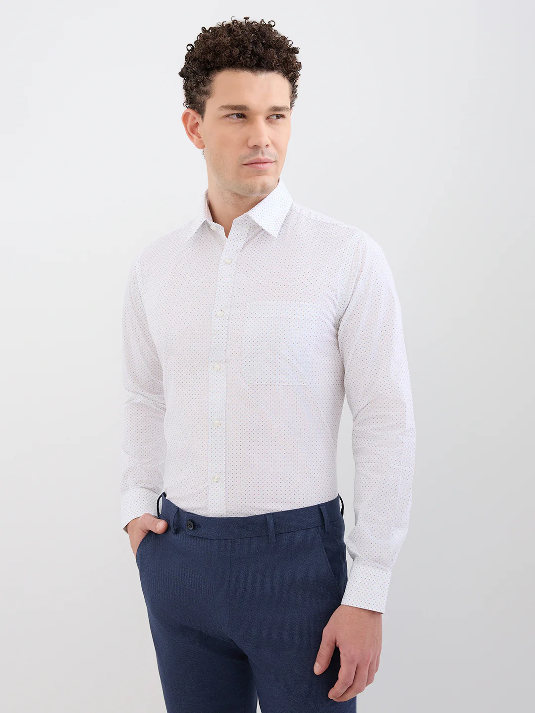 Raymond Men Green Printed Slim Fit Cotton Blend Shirt - Image 2
