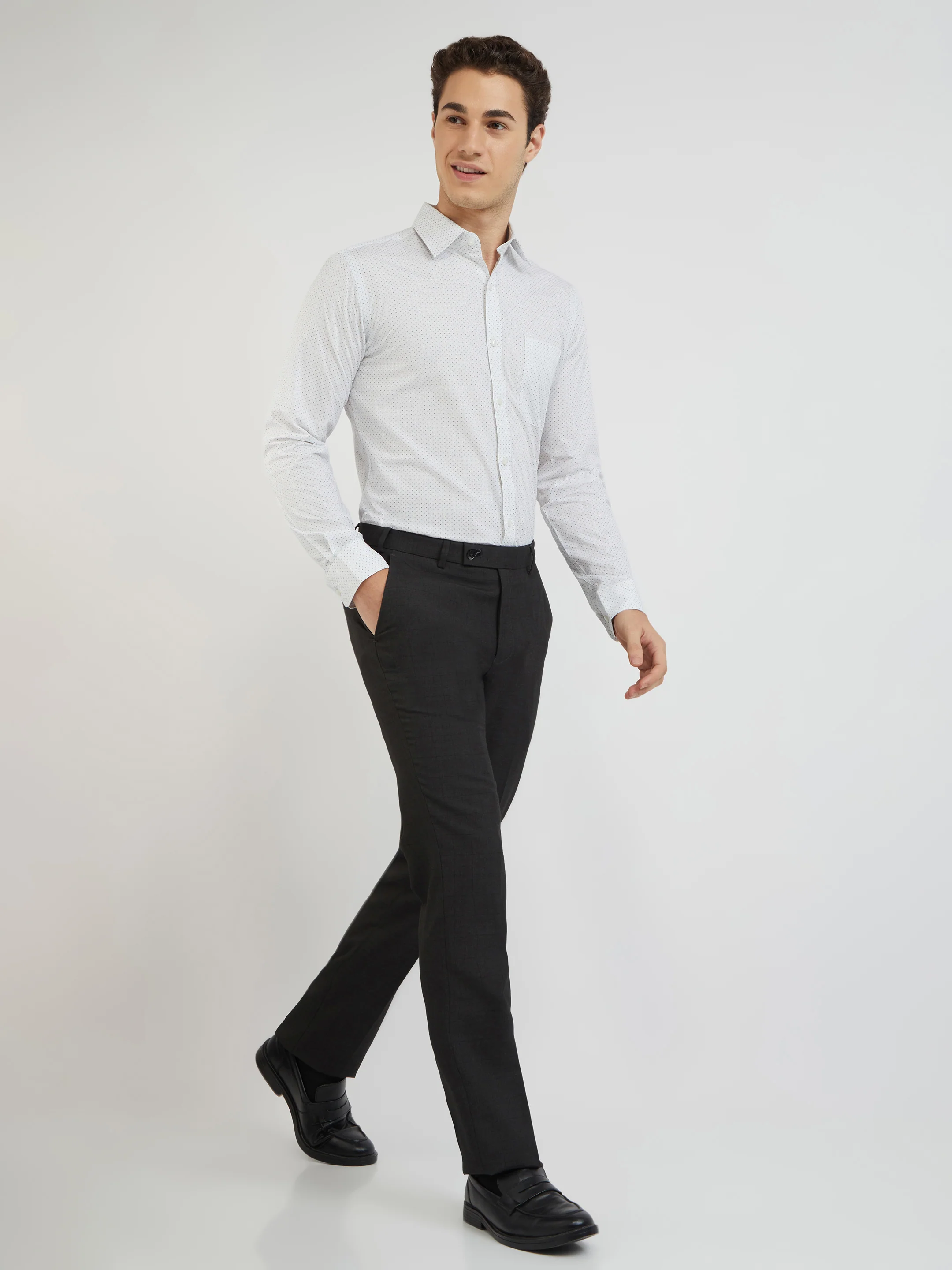 Raymond Men Green Printed Slim Fit Cotton Blend Shirt - Image 5