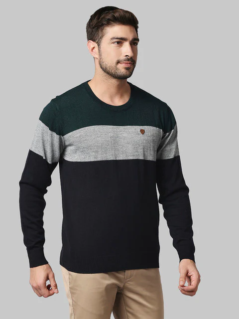 Raymond Men Green Regular Fit Acrlic Blend Sweater - Image 2