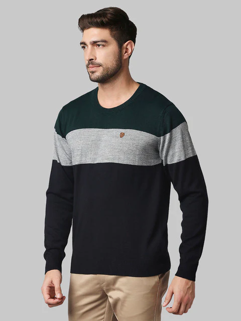 Raymond Men Green Regular Fit Acrlic Blend Sweater - Image 3