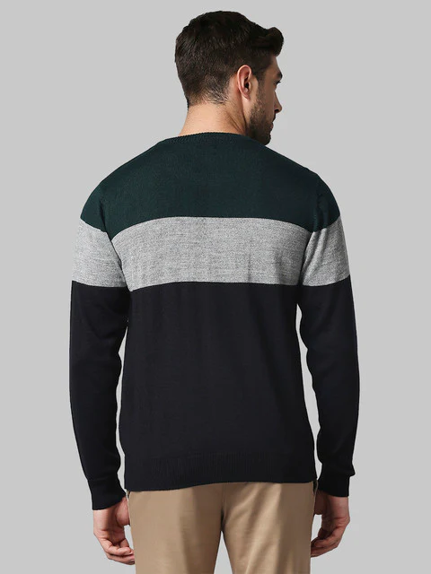 Raymond Men Green Regular Fit Acrlic Blend Sweater - Image 4