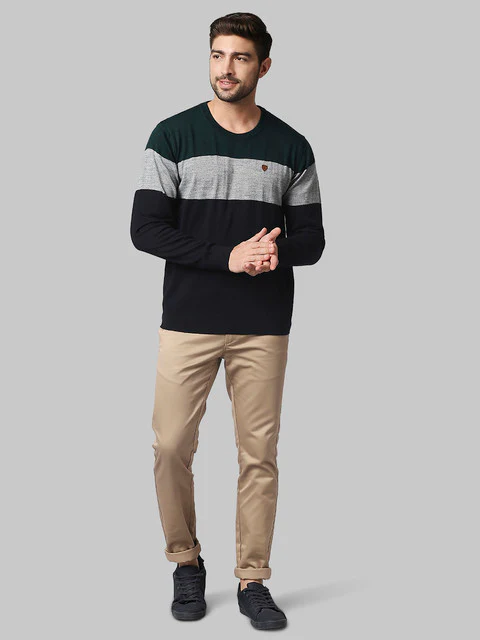 Raymond Men Green Regular Fit Acrlic Blend Sweater - Image 5