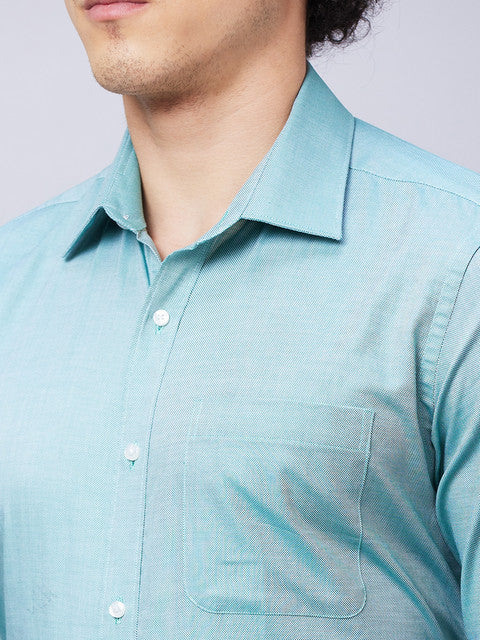 Raymond Men Green Regular Fit Structured Shirt - Image 6