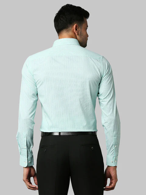 Raymond Men Green Slim Fit Checks Shirt - Image 4