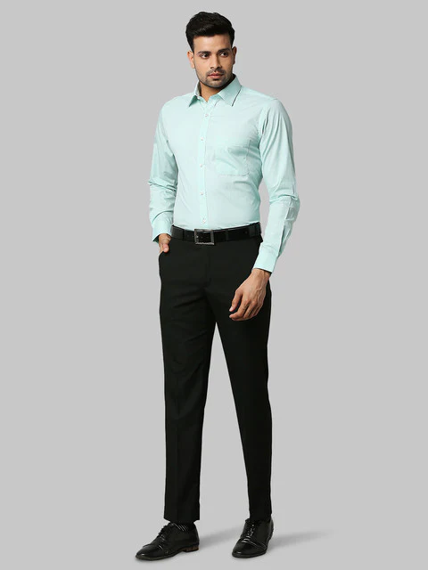 Raymond Men Green Slim Fit Checks Shirt - Image 5