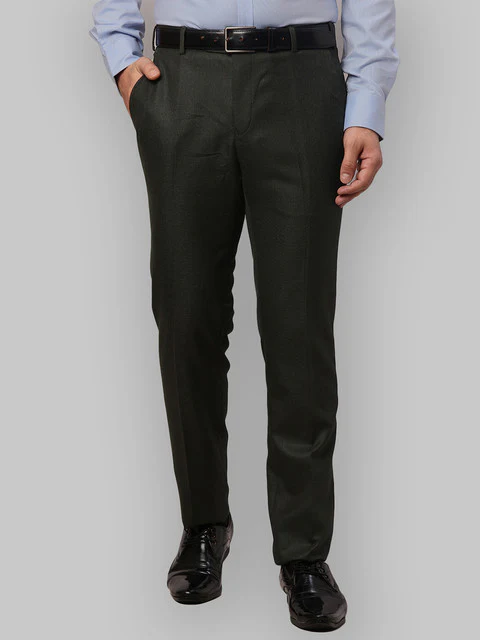 Raymond Men Green Slim Fit Polyester Blend Trouser