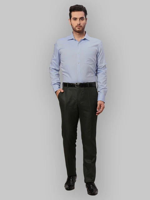 Raymond Men Green Slim Fit Polyester Blend Trouser - Image 5