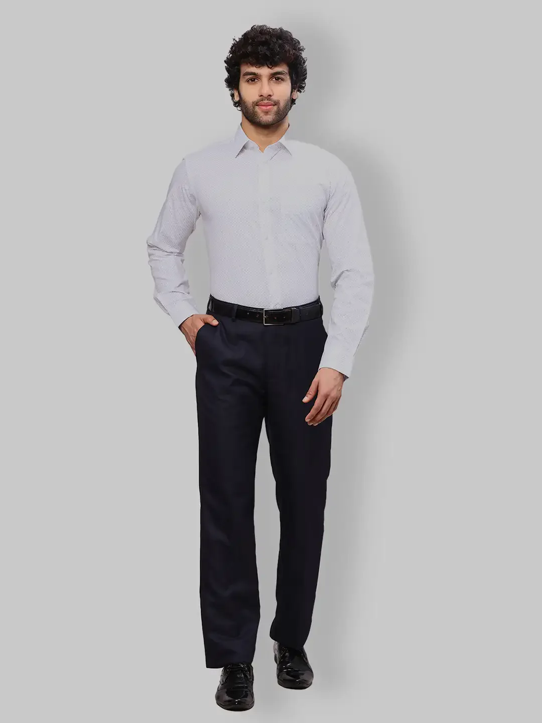 Raymond Men White Printed Slim Fit Cotton Formal Shirt - Image 5