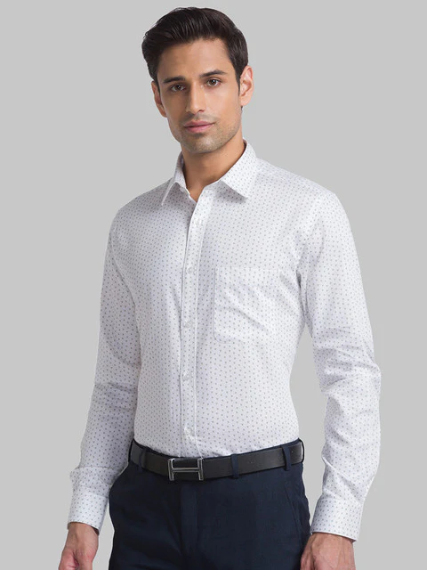 Raymond Men Green Slim Fit Printed Shirt - Image 3