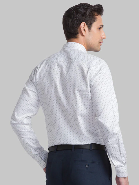 Raymond Men Green Slim Fit Printed Shirt - Image 4
