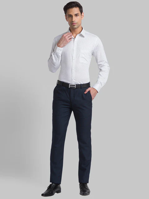 Raymond Men Green Slim Fit Printed Shirt - Image 5