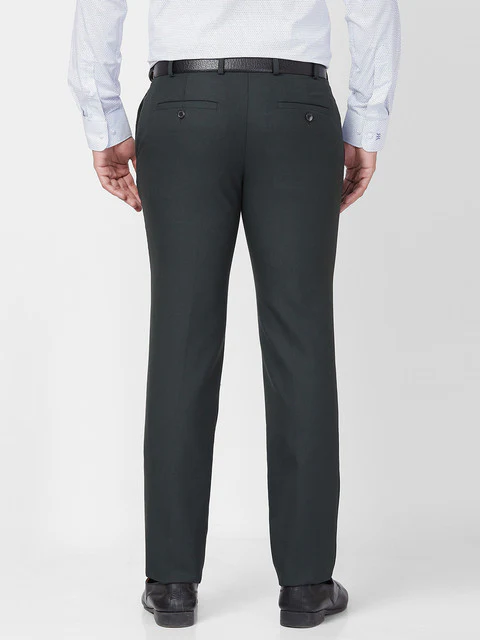 Raymond Men Green Slim Fit Solid Trouser - Image 4