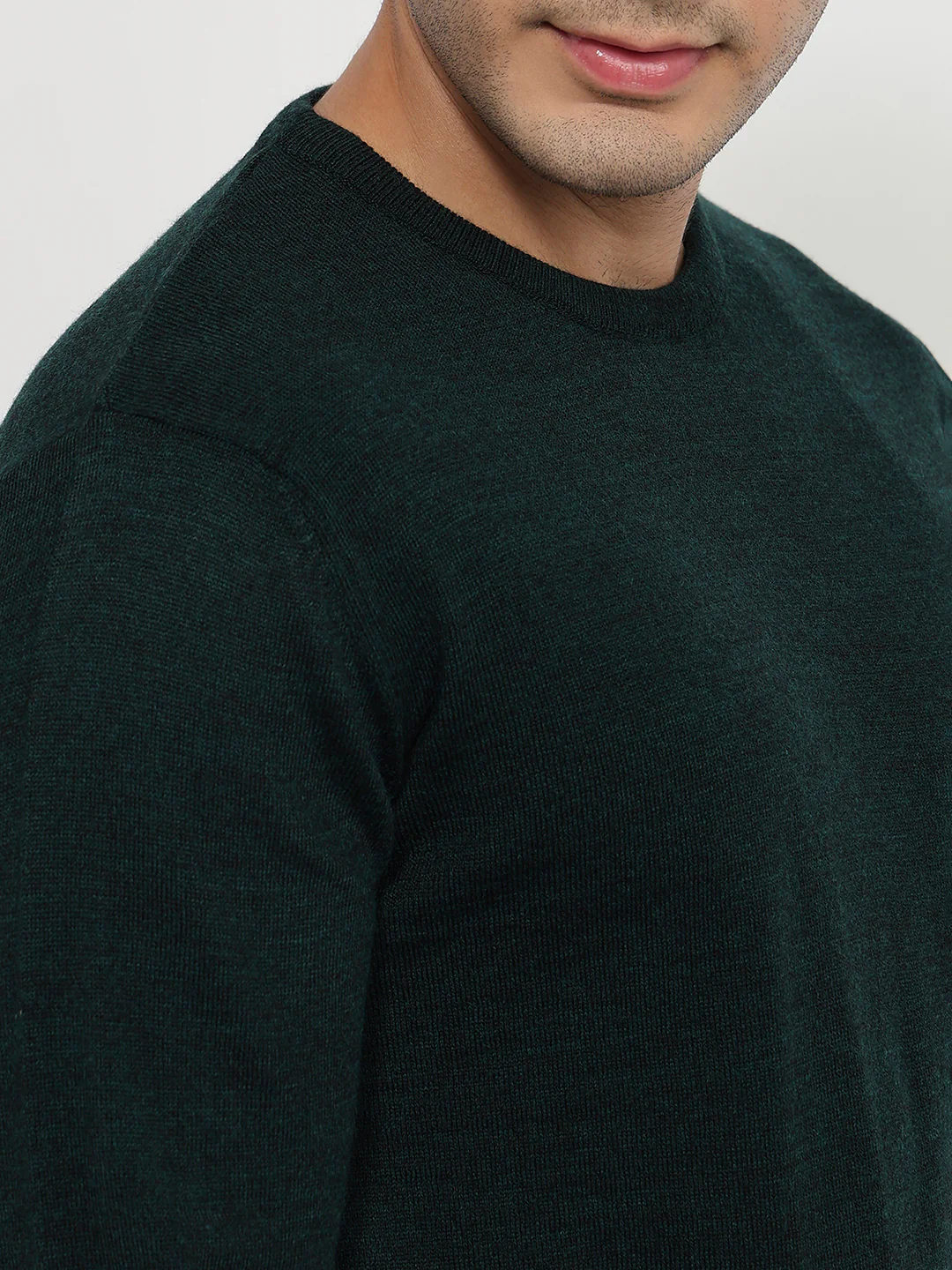 Raymond Men Green Solid Acrylic Sweatshirt - Image 6