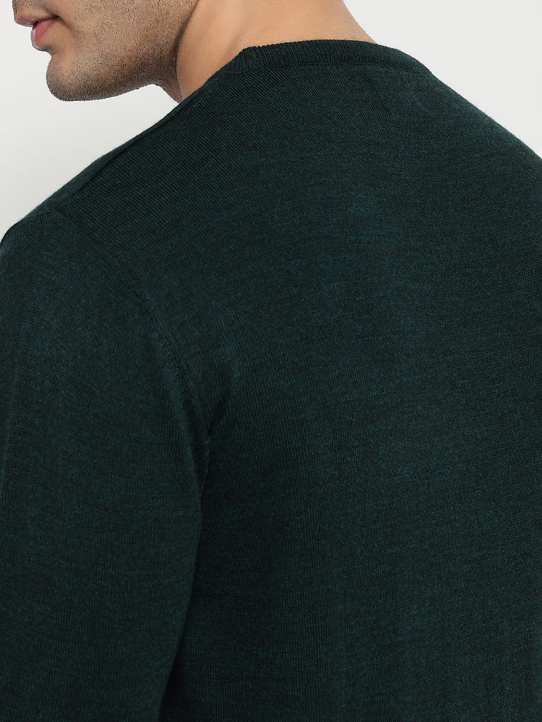 Raymond Men Green Solid Acrylic Sweatshirt - Image 7