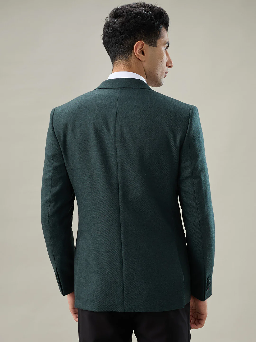 Raymond Men Green Solid Regular Fit Polyester Blend Blazer - Image 4