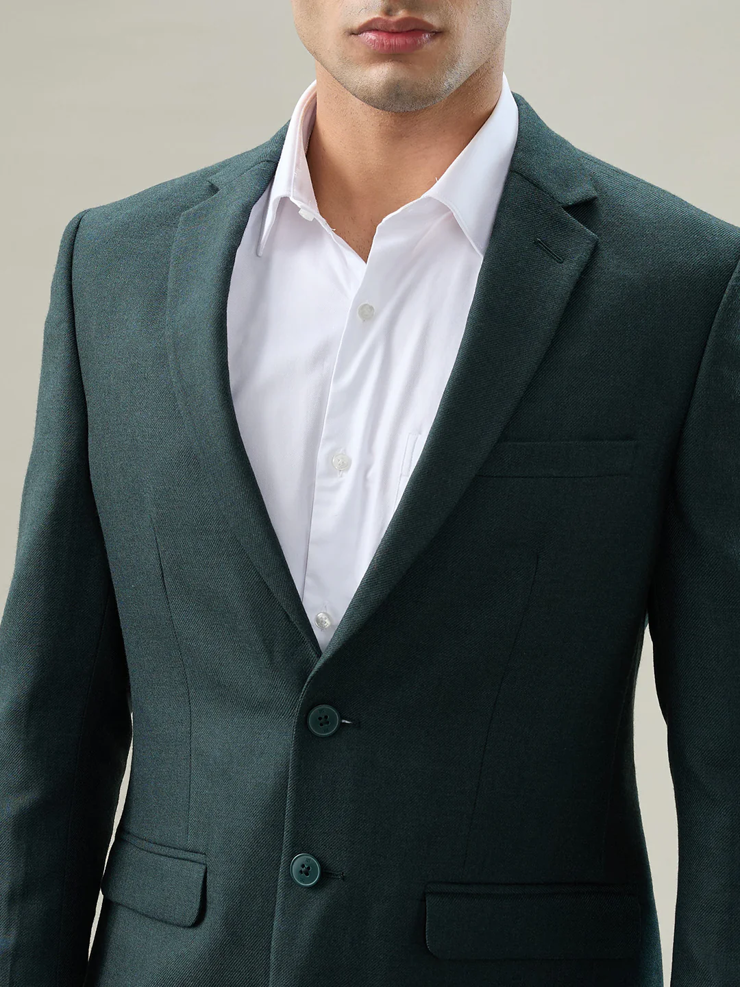 Raymond Men Green Solid Regular Fit Polyester Blend Blazer - Image 6