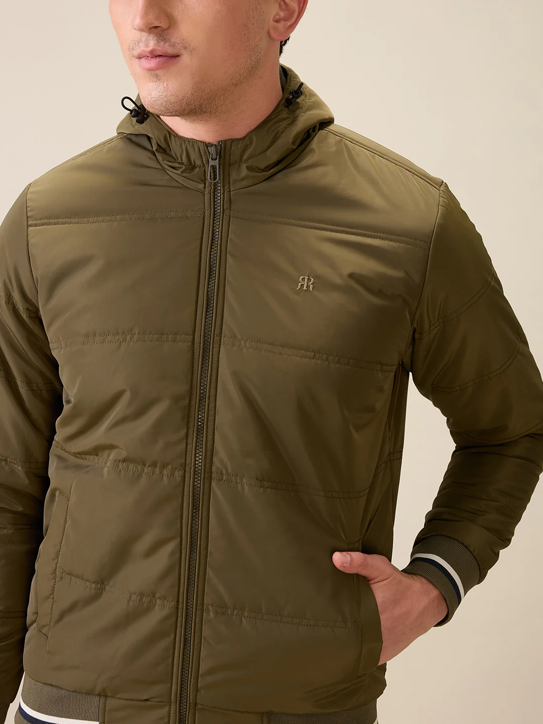 Raymond Men Green Solid Regular Fit Polyester Full Sleeve Jacket - Image 6