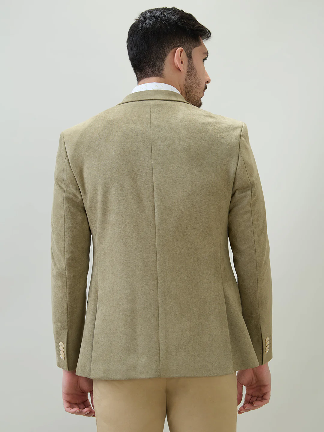 Raymond Men Green Solid Regular Fit Terylene Blend Blazer - Image 4