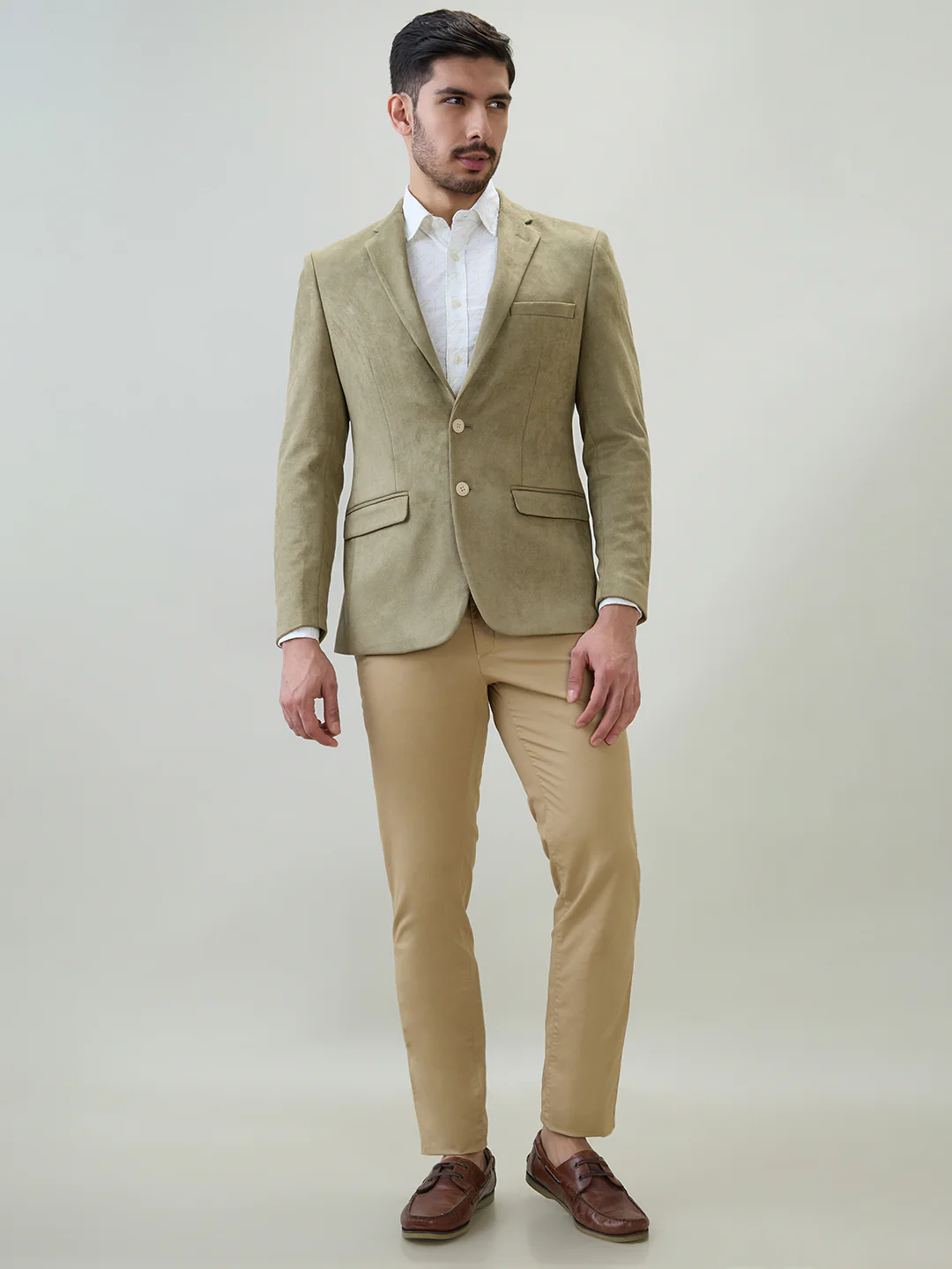 Raymond Men Green Solid Regular Fit Terylene Blend Blazer - Image 5