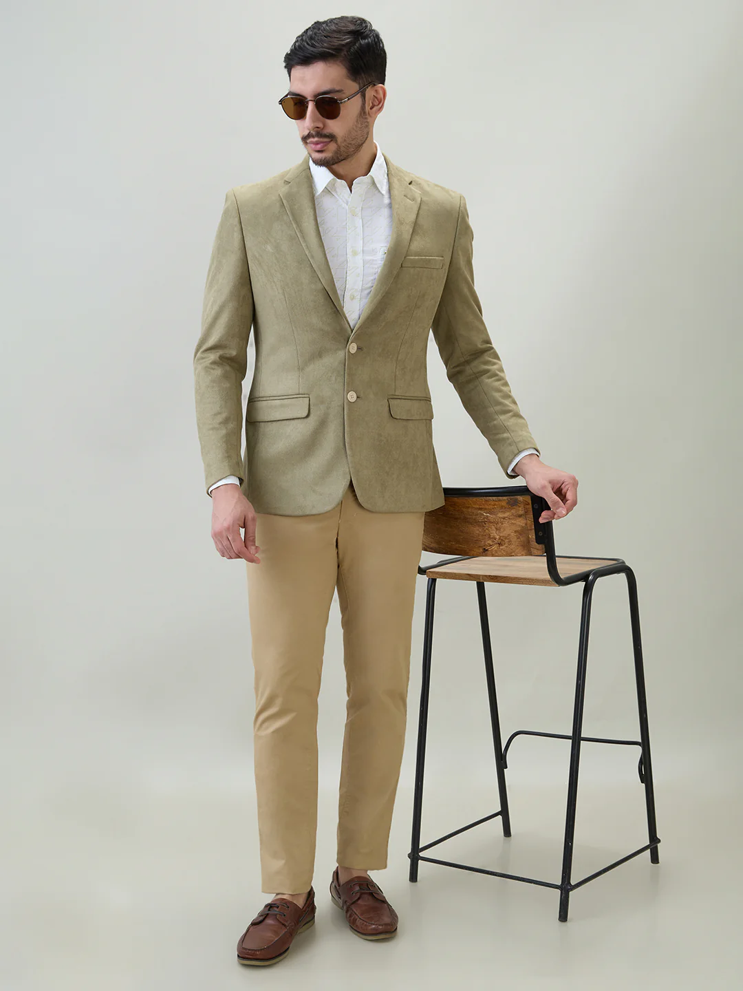 Raymond Men Green Solid Regular Fit Terylene Blend Blazer - Image 6