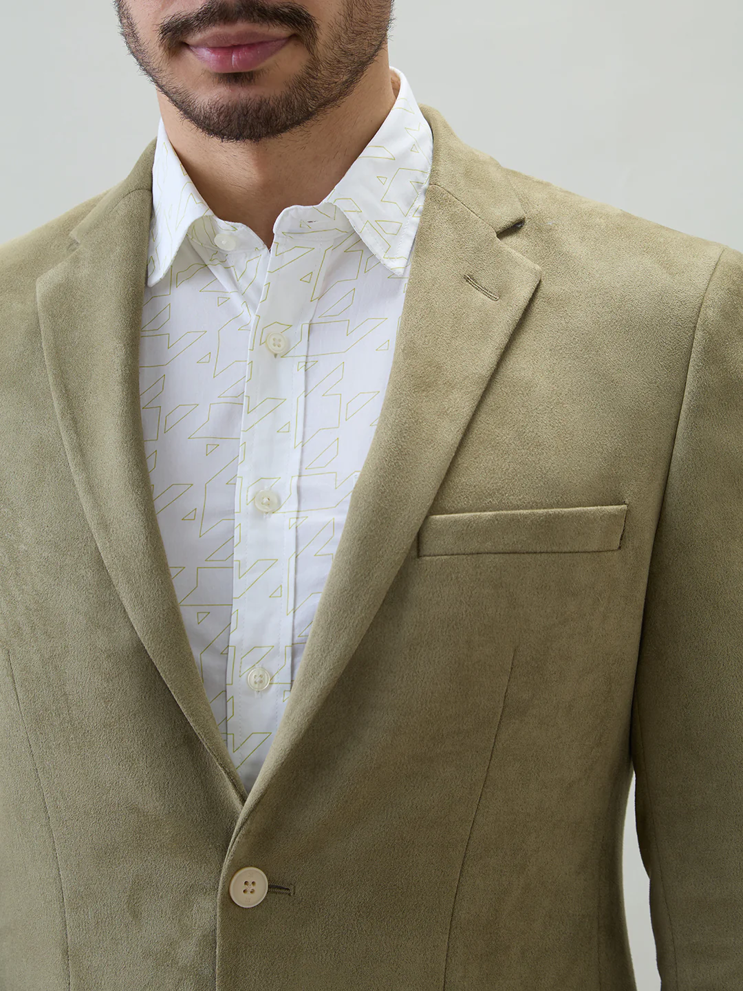 Raymond Men Green Solid Regular Fit Terylene Blend Blazer - Image 7