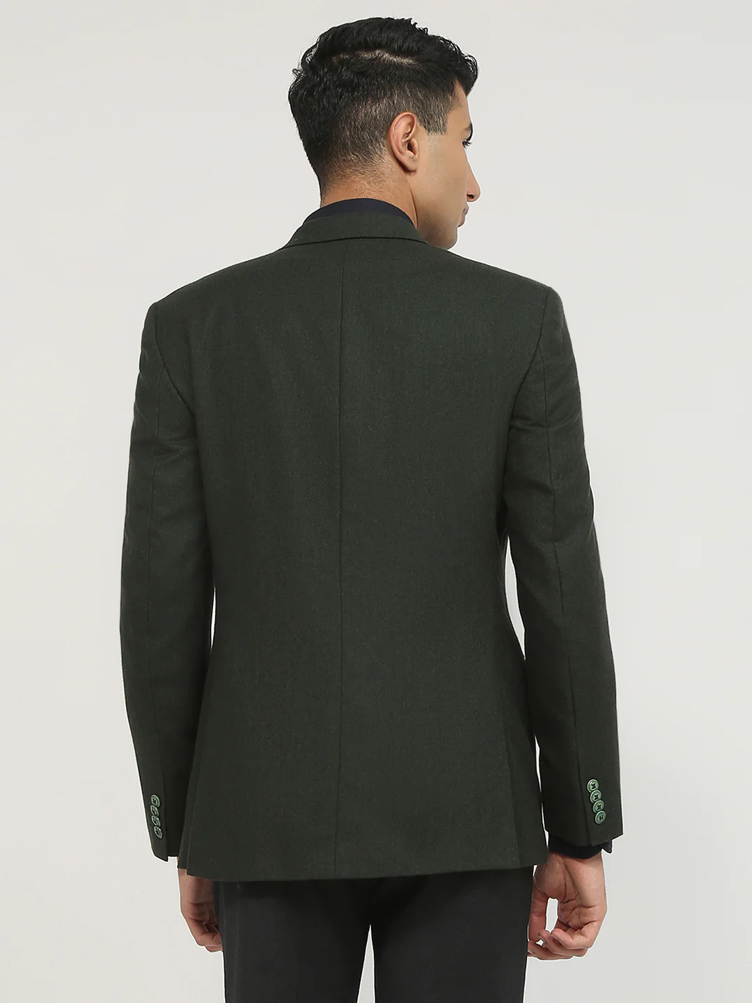 Raymond Men Green Solid Regular Fit Wool Blazer - Image 4