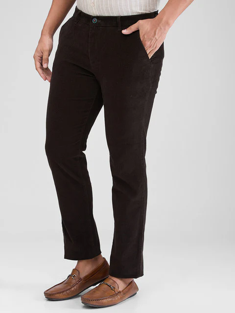 Raymond Men Green Solid Slim Fit Cotton Blend Trouser - Image 3