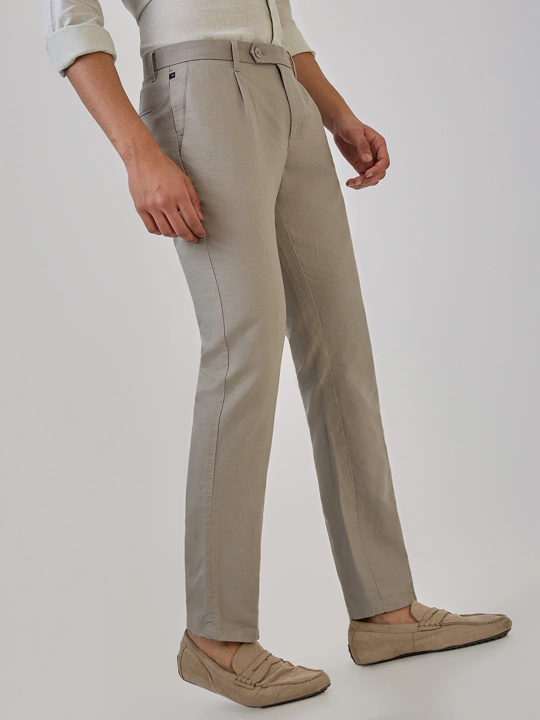 Raymond Men Green Solid Slim Fit Cotton Blend Trouser - Image 3