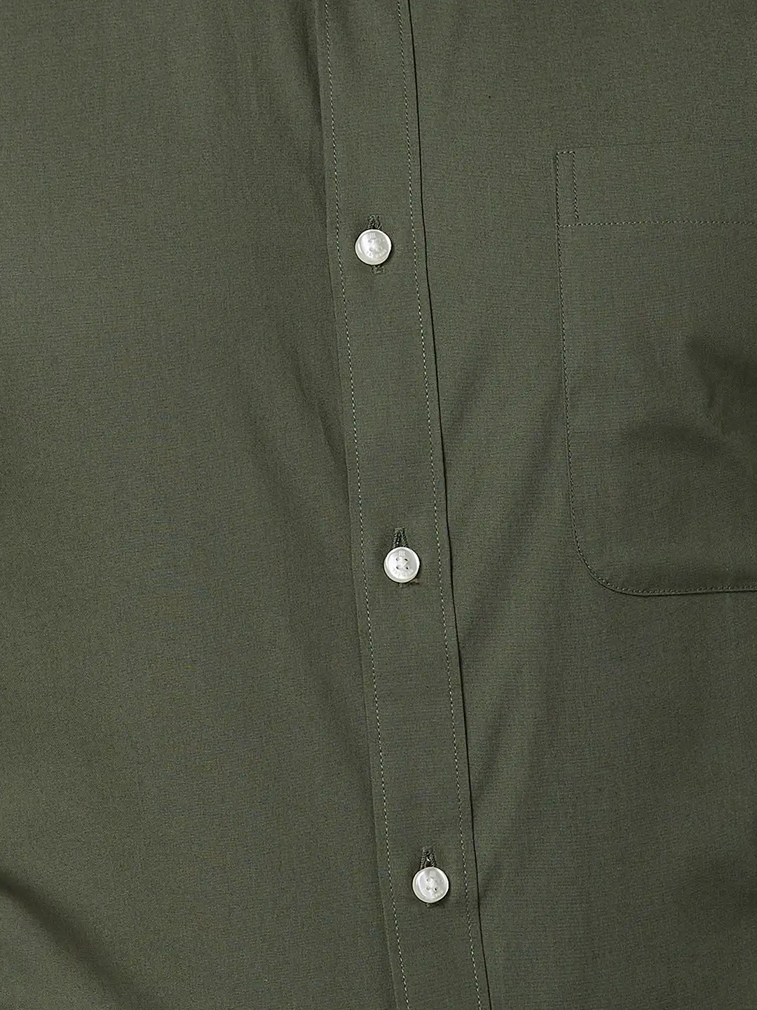 Raymond Men Green Solid Slim Fit Cotton Shirt - Image 7