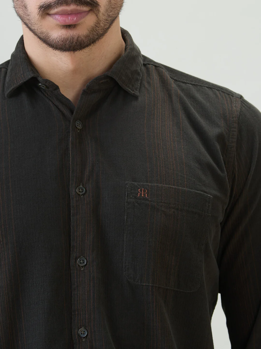 Raymond Men Green Stripe Regular Fit Cotton Casual Shirt - Image 6