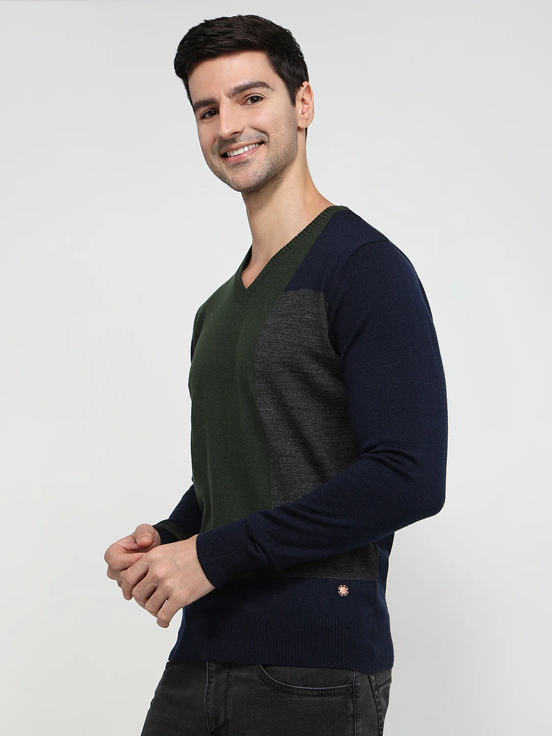 Raymond Men Green Structure Acrylic Sweatshirt - Image 2