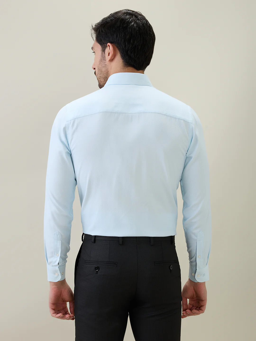 Raymond Men Green Structure Contemporary Fit Bamboo Blend Shirt - Image 4