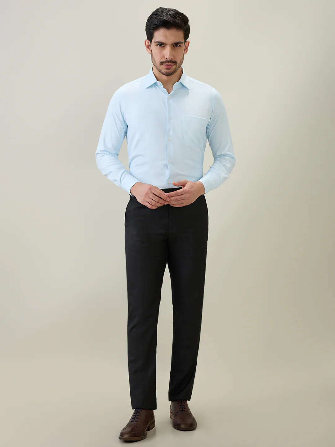 Raymond Men Green Structure Contemporary Fit Bamboo Blend Shirt - Image 5