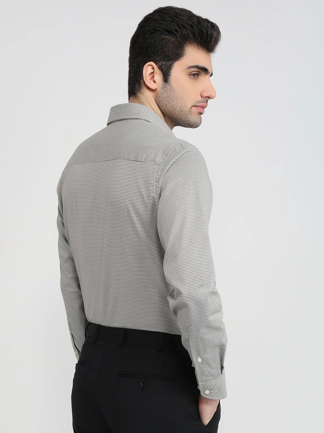 Raymond Men Green Structure Regular Fit Cotton Shirt - Image 4