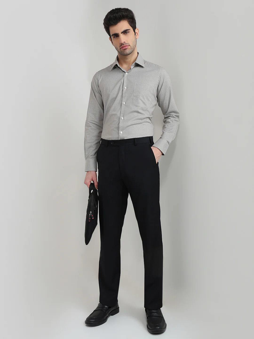 Raymond Men Green Structure Regular Fit Cotton Shirt - Image 5