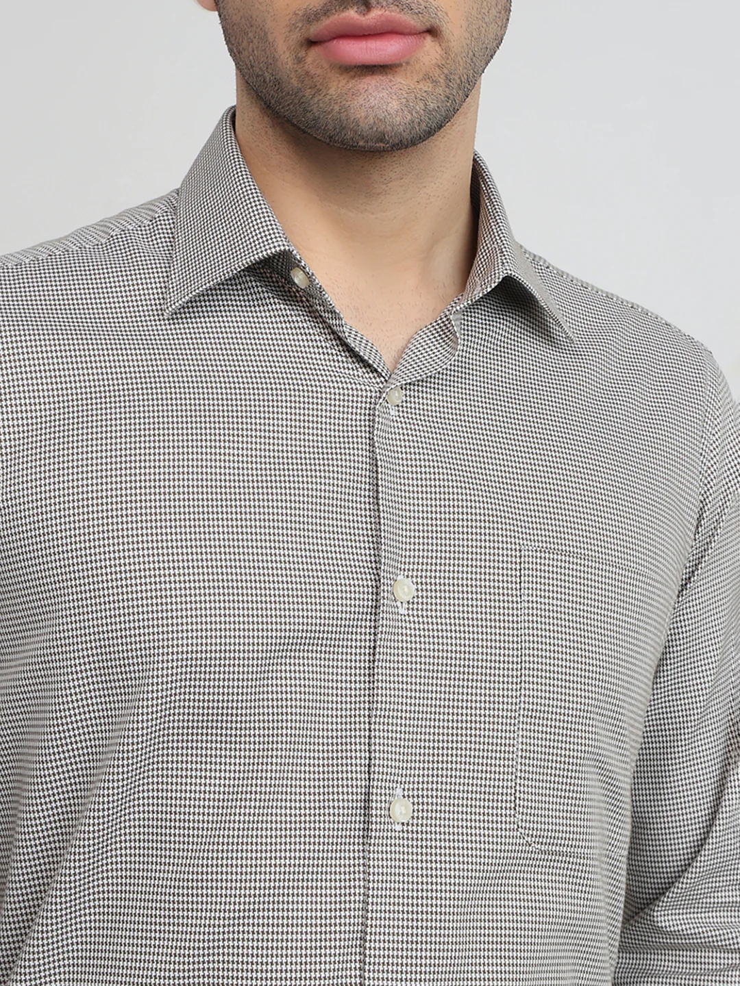 Raymond Men Green Structure Regular Fit Cotton Shirt - Image 6