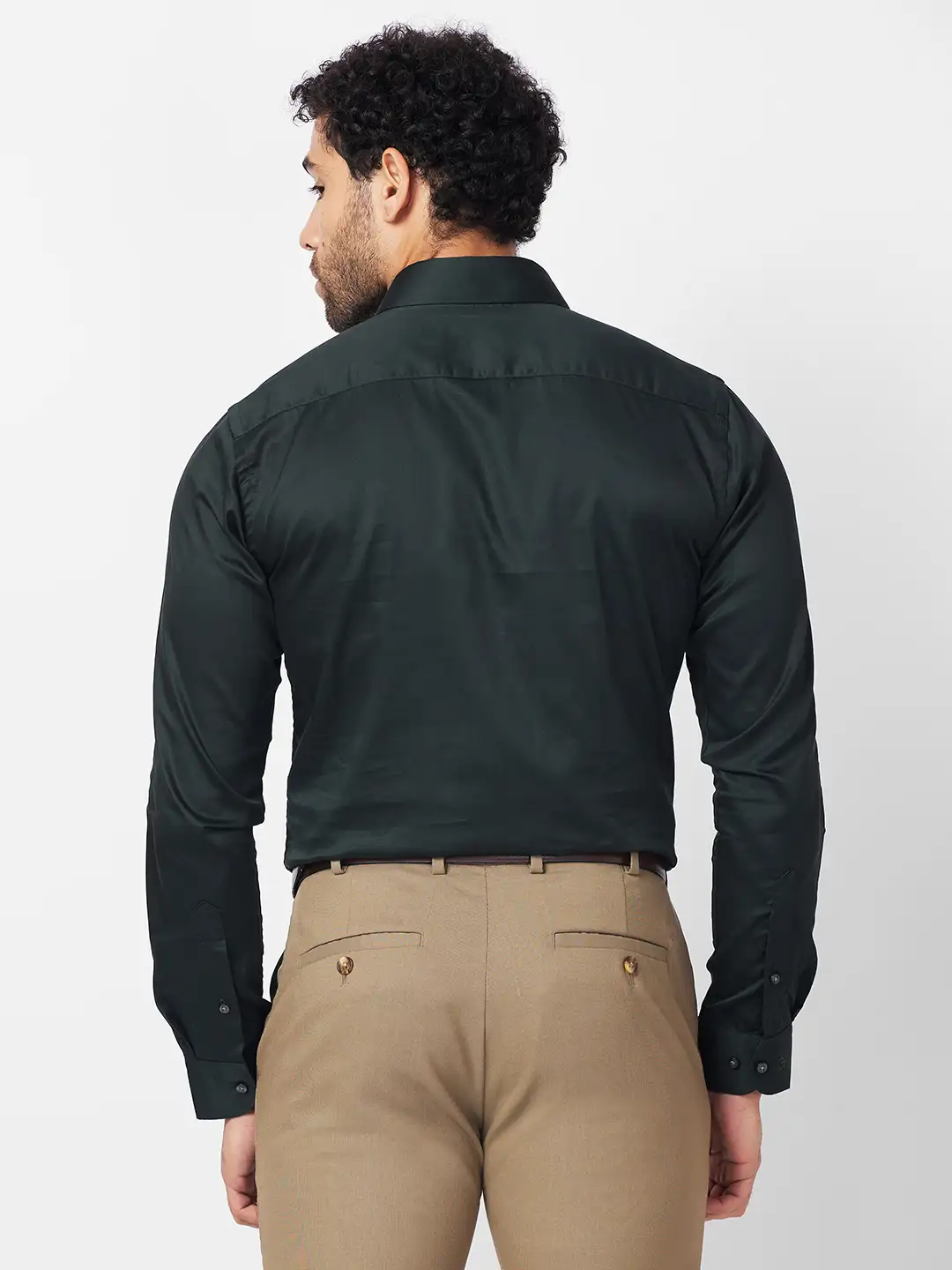 Raymond Men Green Structure Slim Fit Cotton Shirt - Image 4
