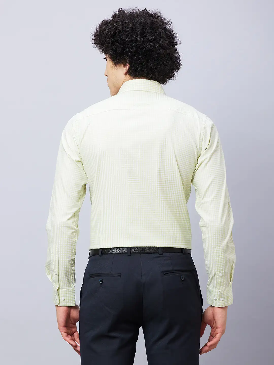 Raymond Men Green Structure Slim Fit Cotton Shirt - Image 4