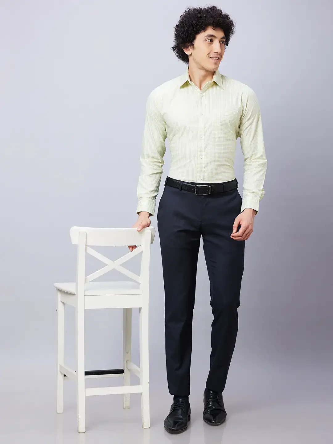 Raymond Men Green Structure Slim Fit Cotton Shirt - Image 5